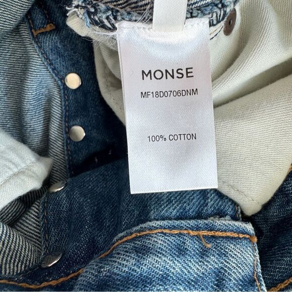 Monse Boyfriend Cropped Jean Mit Weitem Bein Blue Jeans Size 2 NWOT - Picture 10 of 11